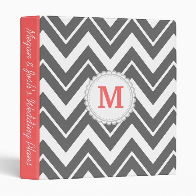 Charcoal Grey Chevron Binder (Front/Spine)