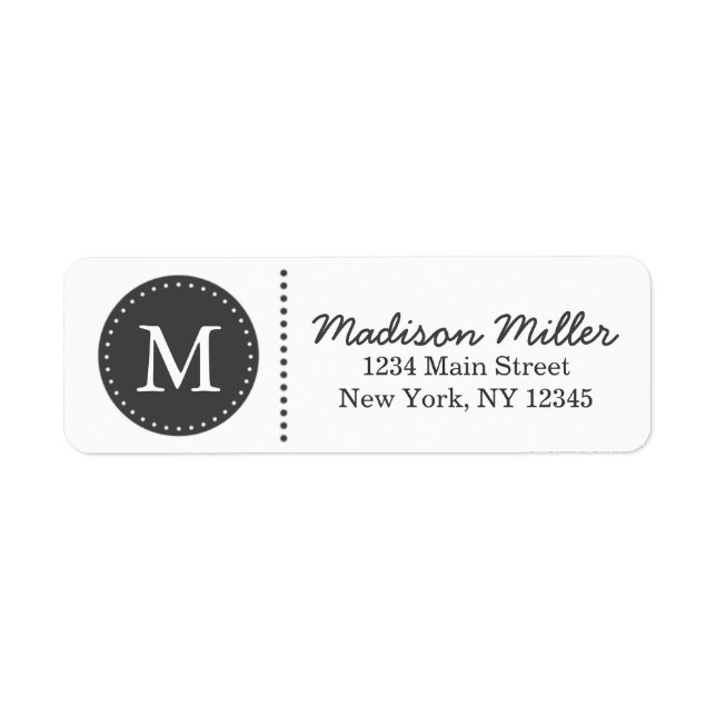 Charcoal Grey Circle Dots Custom Monogram (Front)