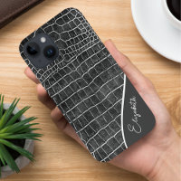 Charcoal Grey Crocodile Personalized