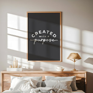 Charcoal Grey Elegant Christian Quote Poster