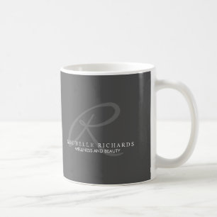 Charcoal Grey Elegant Minimalist Monogram Coffee Mug