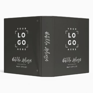 Charcoal grey elegant modern girly price QR code Binder