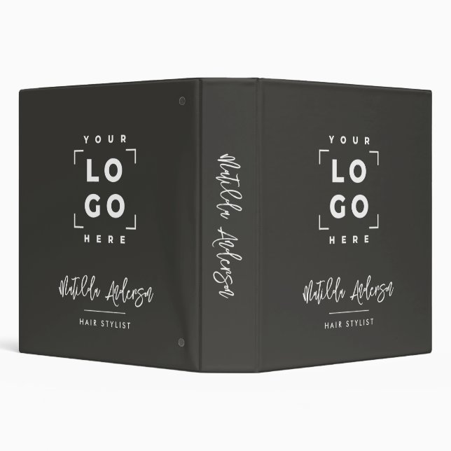 Charcoal grey elegant modern girly price QR code Binder (Background)