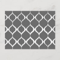 Charcoal Grey Geometric Ikat Tribal Print Pattern