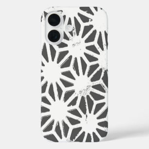 Charcoal grey geometric pattern iPhone 16 case