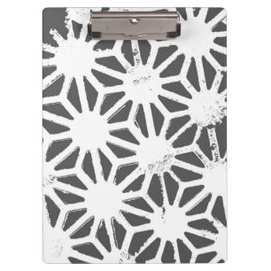 Charcoal grey geometric pattern clipboard