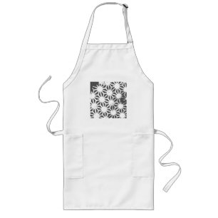 Charcoal grey geometric pattern long apron