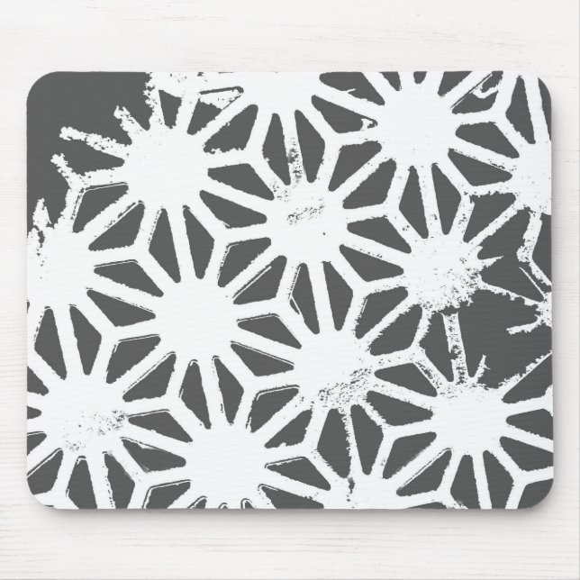 Charcoal grey geometric pattern mouse pad (Front)