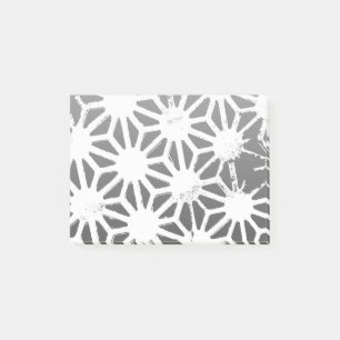 Charcoal grey geometric pattern post-it notes