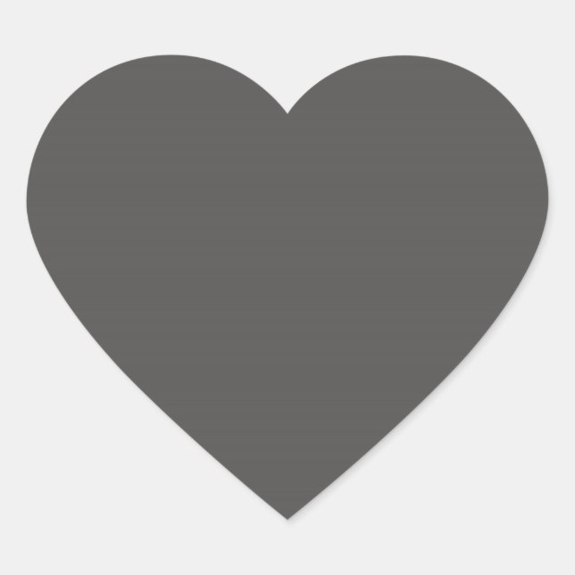 Charcoal Grey Heart Sticker (Front)