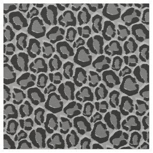 Charcoal Grey Leopard Animal Print Fabric