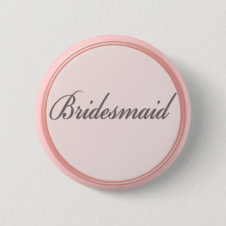 Charcoal grey light pink Bridesmaid button