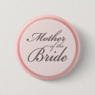 Charcoal grey light pink Mother of the Bride 2 Inch Round Button
