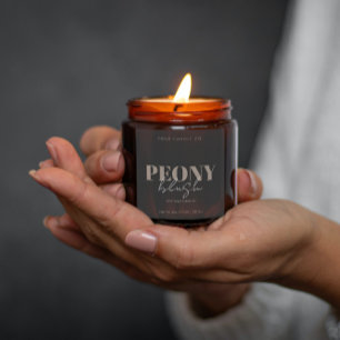 Charcoal Grey Minimal Candle Label Custom Logo