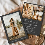 Charcoal Grey Minimalist Elegant Photo Wedding  Invitation<br><div class="desc">Invite your guests with this charcoal grey minimalist elegant photo wedding invitation. Featuring a sleek charcoal grey background, clean modern typography, and space for a customizable engagement photo, this design blends timeless sophistication with contemporary simplicity. Perfect for black tie weddings, formal evening celebrations, or couples who love chic neutral stationery....</div>