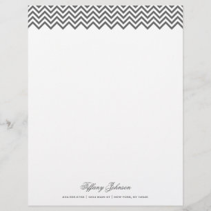 Charcoal Grey Modern Chevron Border Letterhead