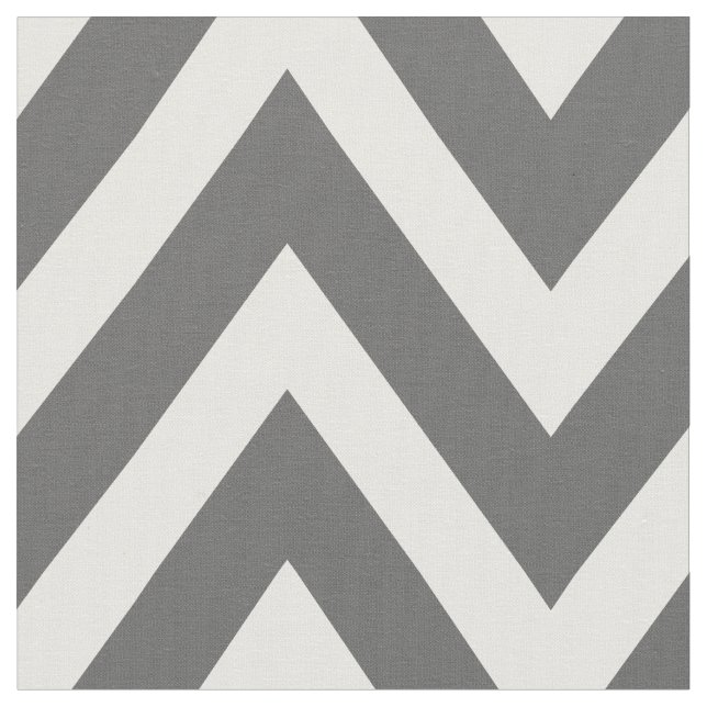 Charcoal Grey Modern Chevron Large Scale Fabric (Close Up)