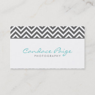 Charcoal Grey Modern Chevron Stripes Business Card