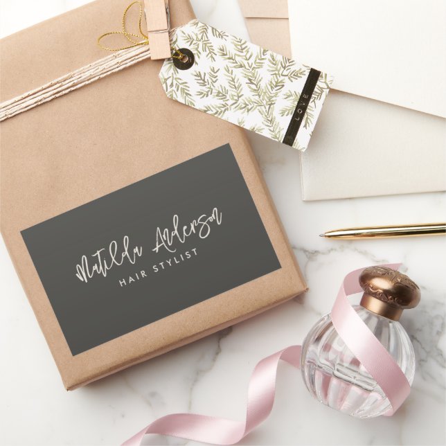 Charcoal grey modern minimal elegant script  sticker (Gifting)