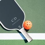 Charcoal grey monogram initials name pickleball paddle<br><div class="desc">A charcoal grey coloured background.  Personalize and add your monogram initials,  letters and full name. White letters.</div>
