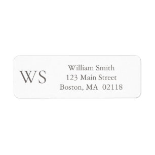 Charcoal Grey Monogram Return Address 