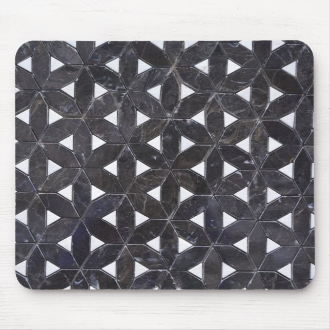 Charcoal Grey Mosaic |  flower of life pattern Mouse Pad (Front)