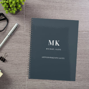 Charcoal grey name monogram 2026 planner