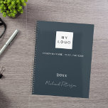 Charcoal grey name script business logo 2025 planner<br><div class="desc">A classic charcoal grey background.  Personalize and add your business,  company logo,  a text,  year and personal name.  White letters.  If you want it without text,  use your back-space key to delete.</div>