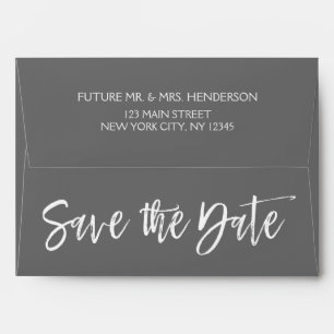Charcoal Grey or Silver Save the Date Envelopes
