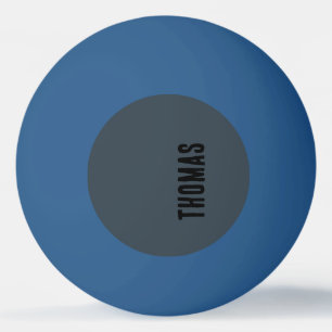 Charcoal Grey Personalized Minimalist Name Ping Pong Ball