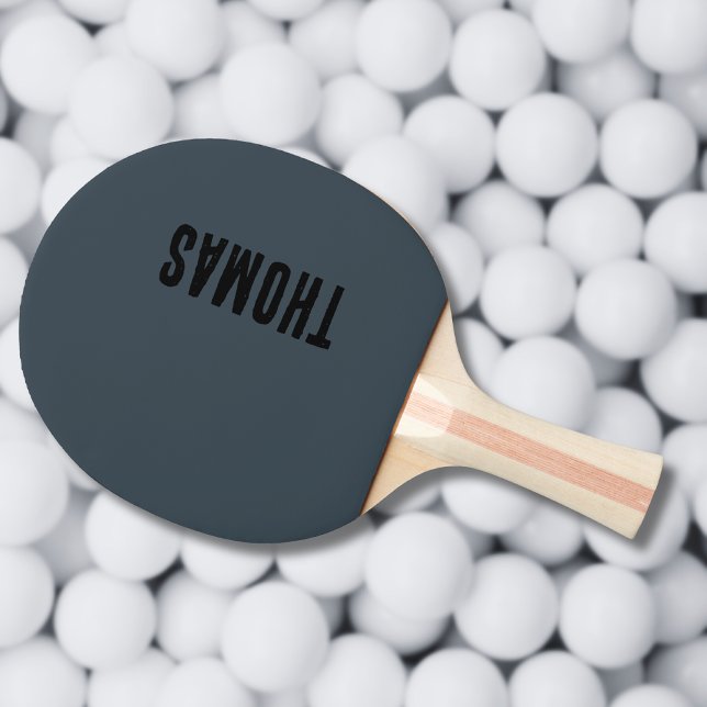 Charcoal Grey Personalized Minimalist Name Ping Pong Paddle (Creator Uploaded)