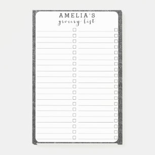Charcoal Grey Pinstripe Tweed Slate Black Fabric Post-it Notes