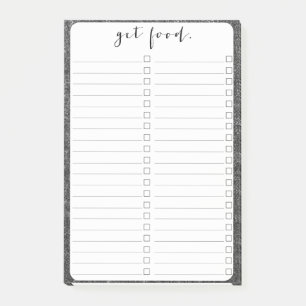 Charcoal Grey Pinstripe Tweed Slate Black Fabric Post-it Notes