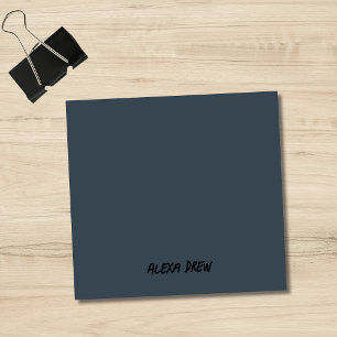 Charcoal Grey Professional Minimalist Black Script Post-it Notes