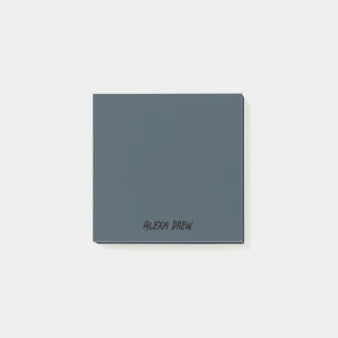 Charcoal Grey Professional Minimalist Black Script Post-it Notes