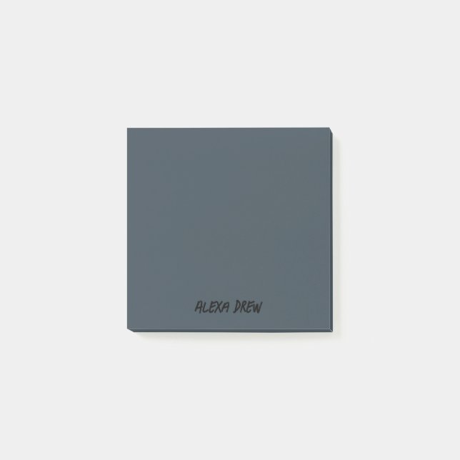Charcoal Grey Professional Minimalist Black Script Post-it Notes (Front)