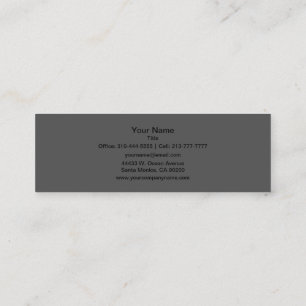 Charcoal Grey Solid Colour Customize It Mini Business Card