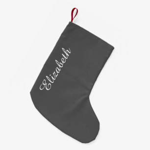 Charcoal Grey Solid Colour Customize It Small Christmas Stocking