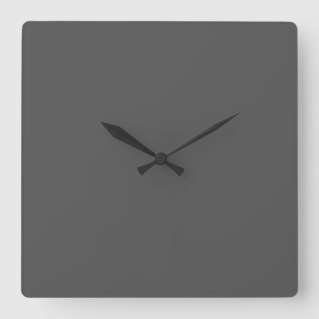 Charcoal Grey Solid Colour Customize It Square Wall Clock (Front)