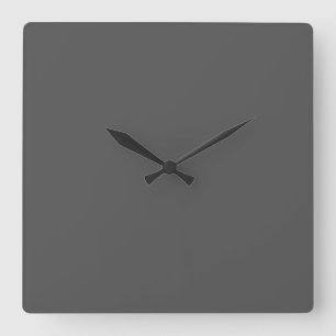 Charcoal Grey Solid Colour Customize It Square Wall Clock