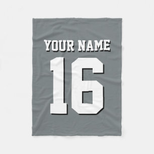 Charcoal Grey Sports Jersey Team Jersey Fleece Blanket