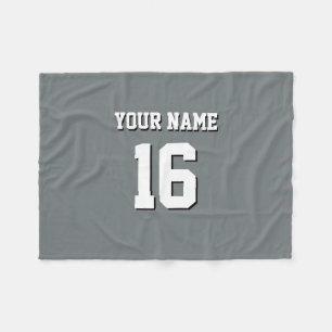 Charcoal Grey Sports Jersey Team Jersey Fleece Blanket