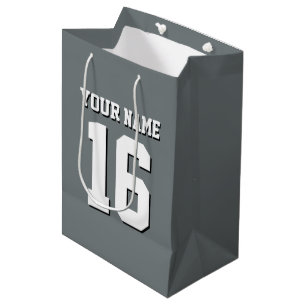 Charcoal Grey Sports Jersey Team Jersey Medium Gift Bag