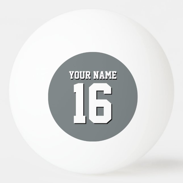 Charcoal Grey Sports Jersey Team Jersey Ping Pong Ball (Front)