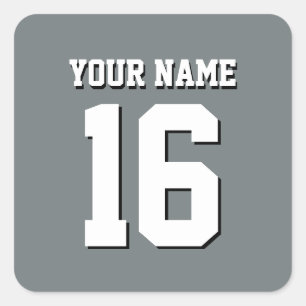 Charcoal Grey Sports Jersey Team Jersey Square Sticker