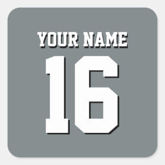 Charcoal Grey Sports Jersey Team Jersey Square Sticker
