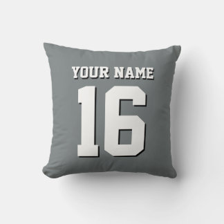 Charcoal Grey Sports Jersey Team Jersey Throw Pillow