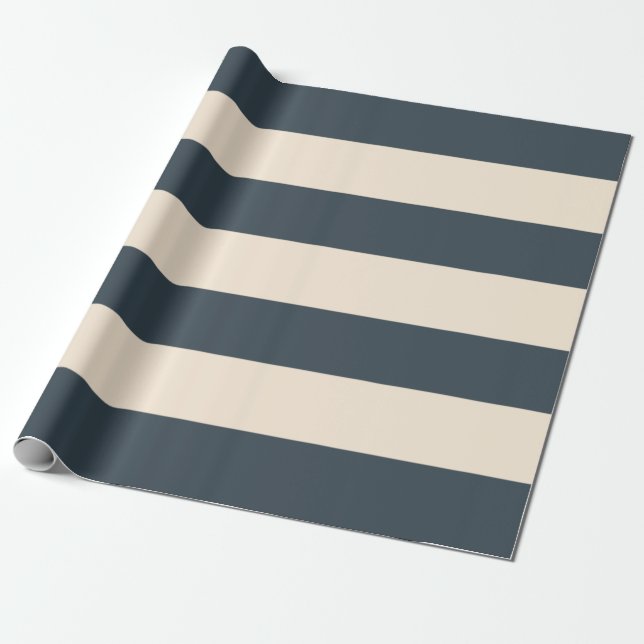 Charcoal Grey Stripes Wrapping Paper (Unrolled)