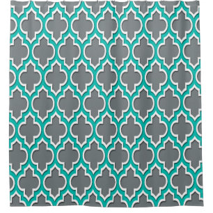 Charcoal Grey Teal White XL Moroccan #4DS