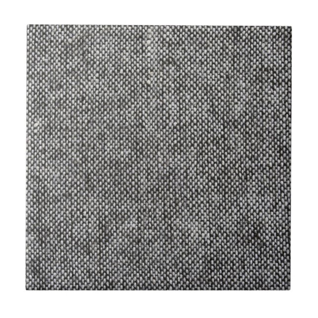 Charcoal Grey Tweed Fabric Texture Pattern Tile (Front)